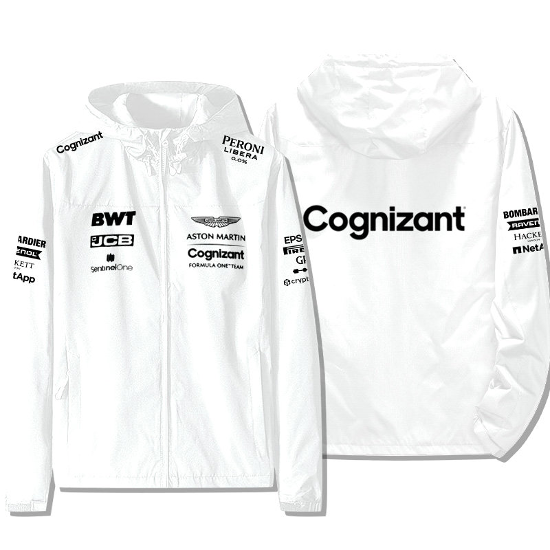 Veste Aston Martin Cognizant F1 BWT Capuche Homme Coupe-vent Imperméable